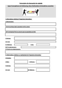 Formulaire de demande de subside LFKBMO LFKBMO Formulaire de demande de subside LFKBMO LFKBMO