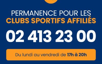 📣 𝐍𝐎𝐔𝐕𝐄𝐀𝐔 : 𝐔𝐧𝐞 𝐩𝐞𝐫𝐦𝐚𝐧𝐞𝐧𝐜𝐞 𝐭𝐞́𝐥𝐞́𝐩𝐡𝐨𝐧𝐢𝐪𝐮𝐞 𝐚𝐜𝐜𝐞𝐬𝐬𝐢𝐛𝐥𝐞 𝐞𝐧𝐭𝐫𝐞 𝟏𝟕𝐡 𝐞𝐭 𝟐𝟎𝐡 𝐩𝐨𝐮𝐫 𝐥𝐞𝐬 𝐜𝐥𝐮𝐛𝐬 𝐬𝐩𝐨𝐫𝐭𝐢𝐟𝐬 𝐚𝐟𝐟𝐢𝐥𝐢𝐞́𝐬 𝐚𝐮𝐱 𝐟𝐞́𝐝𝐞́𝐫𝐚𝐭𝐢𝐨𝐧𝐬 𝐬𝐩𝐨𝐫𝐭𝐢𝐯𝐞𝐬 𝐫𝐞𝐜𝐨𝐧𝐧𝐮𝐞𝐬